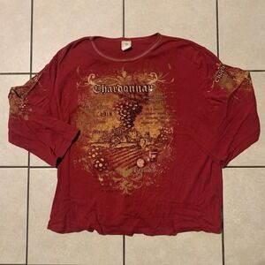 Jess & Jane Women's 3X Red Made in USA Short Sleeve Casual T-Shirt